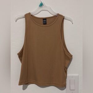 SHEIN Women's Brown Ribbed Tank Top